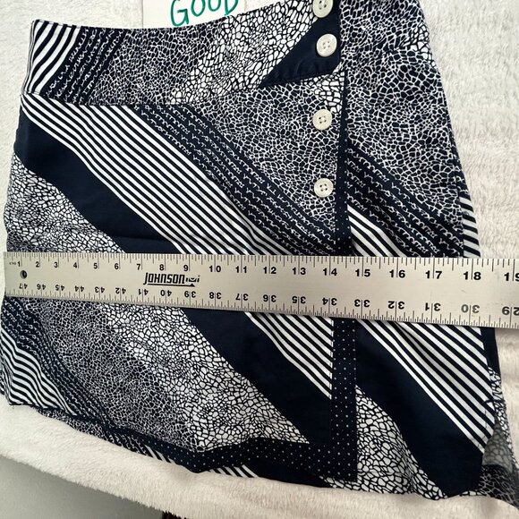 Lady Hagen Womens Size 2 A-Line Skirt With Geometric Pattern & Button Detail - Picture 10 of 11